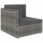 Sectional Corner Sofa Poly Rattan Grey