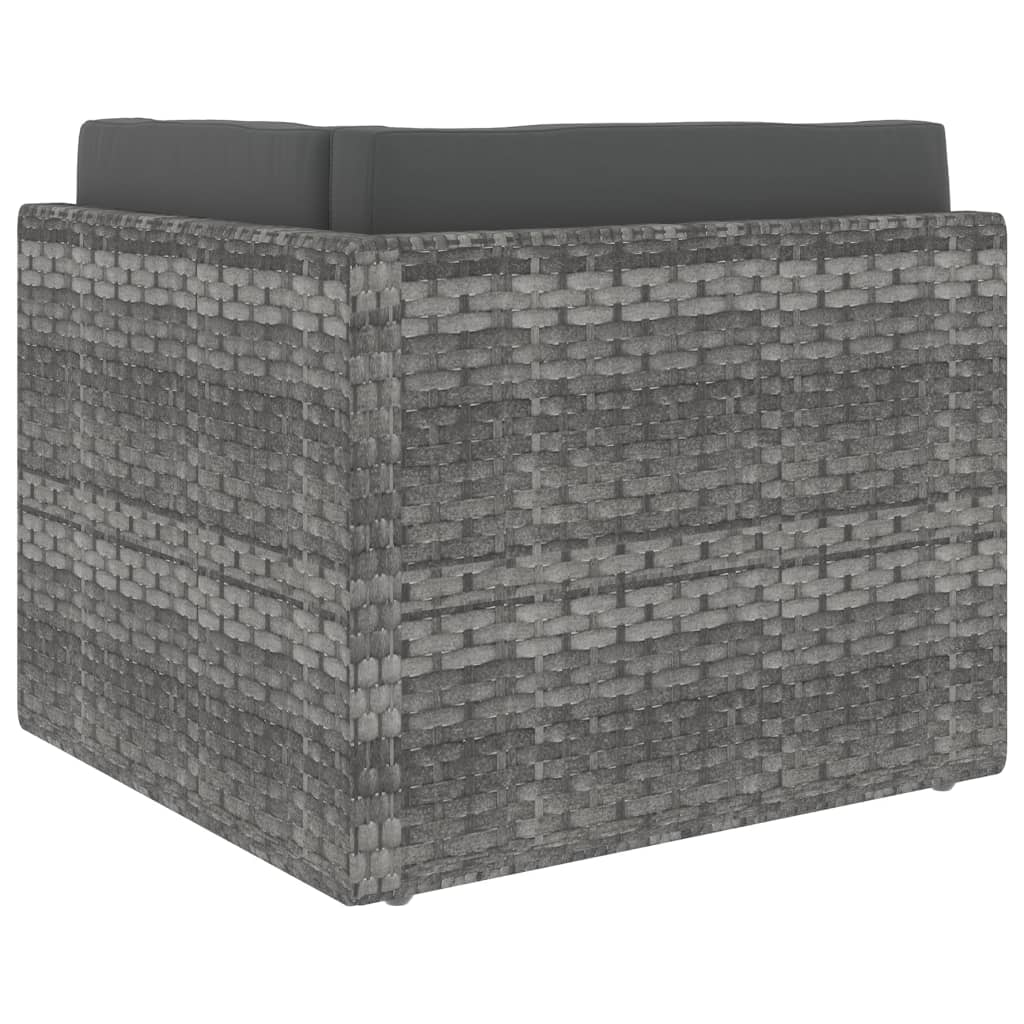 Sectional Corner Sofa Poly Rattan Grey