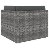 Sectional Corner Sofa Poly Rattan Grey