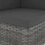 Sectional Corner Sofa Poly Rattan Grey