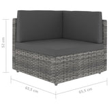 Sectional Corner Sofa Poly Rattan Grey
