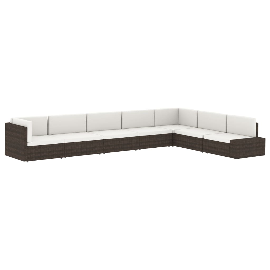 Sectional Corner Sofa Poly Rattan Grey
