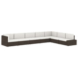Sectional Corner Sofa Poly Rattan Grey