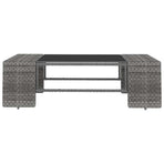 2 Piece Garden Lounge Set Poly Rattan Grey
