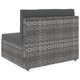 2 Piece Garden Lounge Set Poly Rattan Grey - Low Angle
