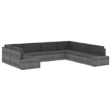 Sectional Sofa 2-Seater Poly Rattan Grey - Extra Image