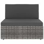 Sectional Sofa 2-Seater Poly Rattan Grey