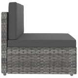 Sectional Sofa 2-Seater Poly Rattan Grey - 45-Degree Angle