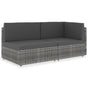 Sectional Sofa 2-Seater Poly Rattan Grey