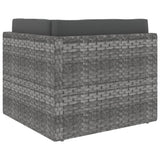 Sectional Sofa 2-Seater Poly Rattan Grey