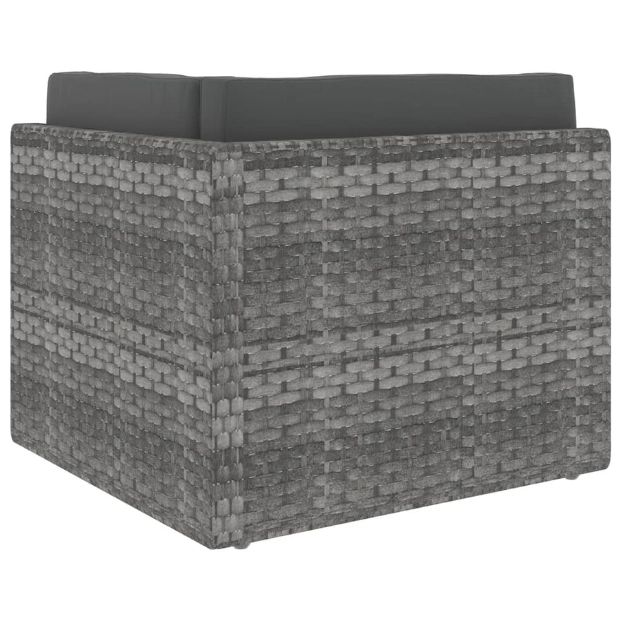Sectional Sofa 2-Seater Poly Rattan Grey