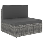 Sectional Sofa 2-Seater Poly Rattan Grey