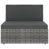 Sectional Sofa 2-Seater Poly Rattan Grey