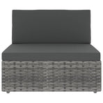Sectional Sofa 2-Seater Poly Rattan Grey