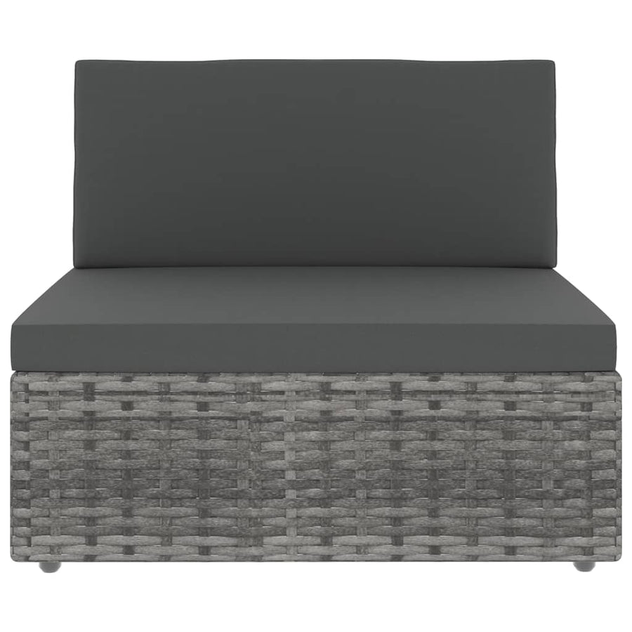Sectional Sofa 2-Seater Poly Rattan Grey