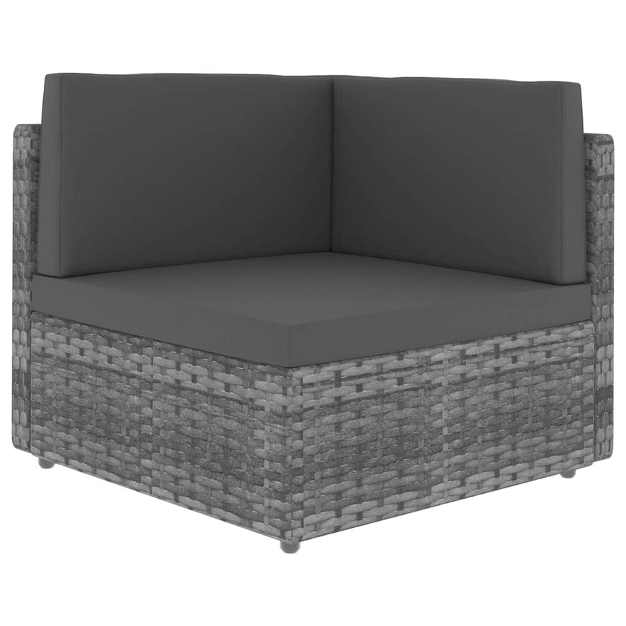 Sectional Sofa 2-Seater Poly Rattan Grey