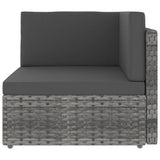 Sectional Sofa 2-Seater Poly Rattan Grey - Extra Image