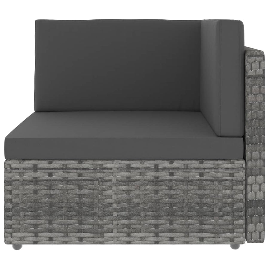 Sectional Sofa 2-Seater Poly Rattan Grey