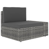 Sectional Sofa 2-Seater Poly Rattan Grey