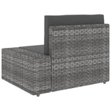 Sectional Sofa 2-Seater Poly Rattan Grey - Rear View
