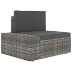Sectional Sofa 3-Seater Poly Rattan Grey