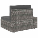 Sectional Sofa 3-Seater Poly Rattan Grey