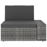 Sectional Sofa 3-Seater Poly Rattan Grey