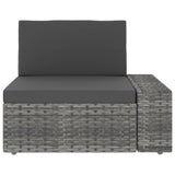 Sectional Sofa 3-Seater Poly Rattan Grey - Top-Down View