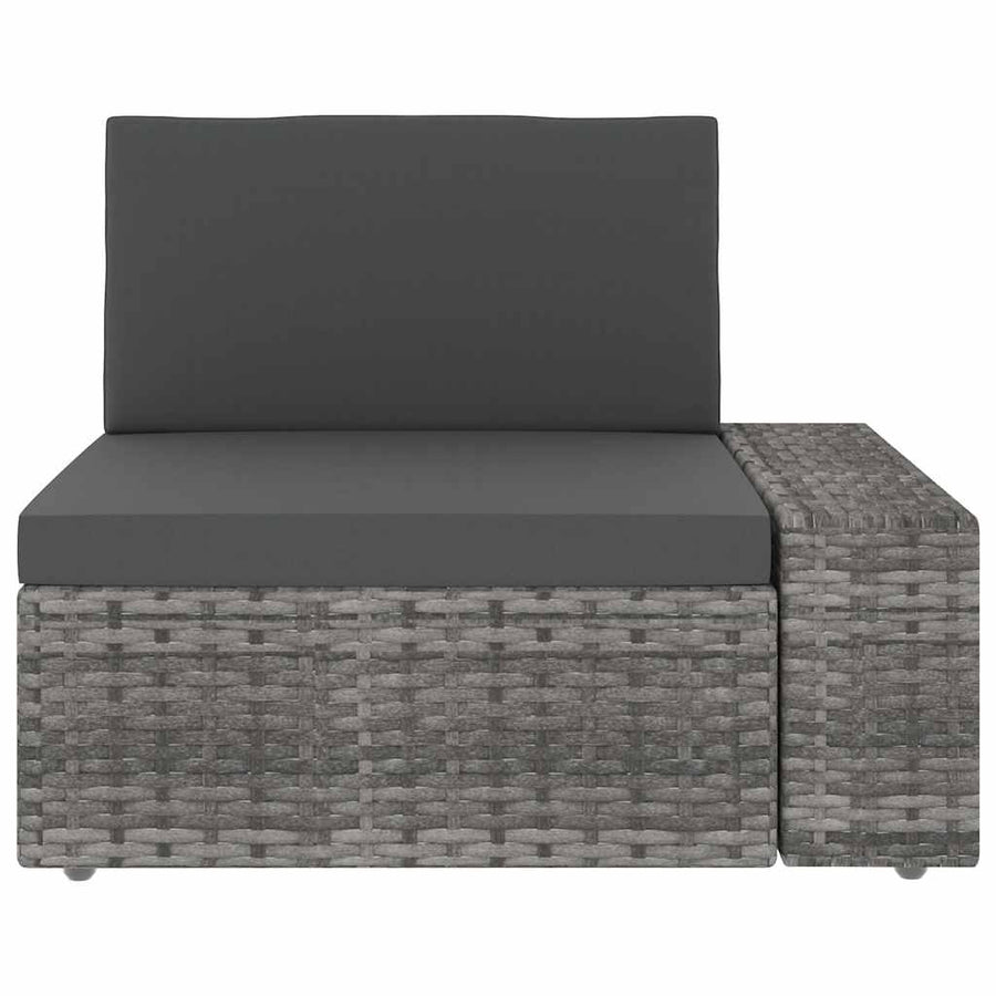 Sectional Sofa 3-Seater Poly Rattan Grey