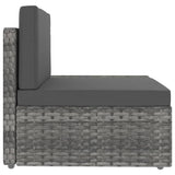 Sectional Sofa 3-Seater Poly Rattan Grey