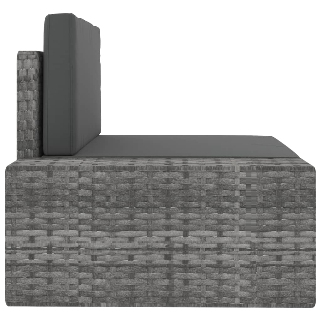 3 Piece Garden Lounge Set Poly Rattan Grey