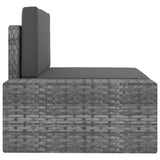 3 Piece Garden Lounge Set Poly Rattan Grey - Extra Image