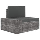 3 Piece Garden Lounge Set Poly Rattan Grey - Extra Image