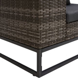 2 Piece Garden Sofa Set with Cushions Poly Rattan Grey - Extra Image