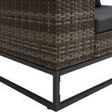 3 Piece Garden Sofa Set with Cushions Poly Rattan Grey - Extra Image