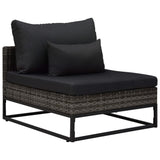 3 Piece Garden Sofa Set with Cushions Poly Rattan Grey - 45-Degree Angle