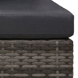 3 Piece Garden Sofa Set with Cushions Poly Rattan Grey - Extra Image