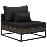 4 Piece Garden Sofa Set with Cushions Poly Rattan Grey - Top-Down View