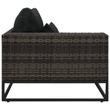 4 Piece Garden Sofa Set with Cushions Poly Rattan Grey - Extra Image