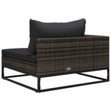 4 Piece Garden Sofa Set with Cushions Poly Rattan Grey - Extra Image