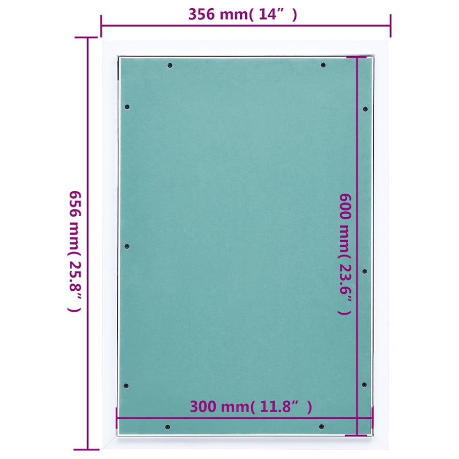 Access Panel with Aluminium Frame and Plasterboard 300x600 mm