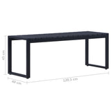 Garden Bench 120.5 cm PS Board Black - 45-Degree Angle
