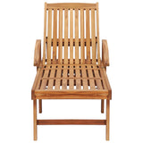 Sun Loungers 2 pcs with Table Solid Teak Wood - Side View