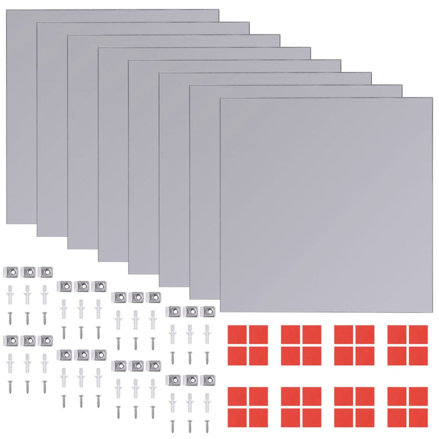 Frameless Mirror Tiles Glass 16 pcs 20,5 cm