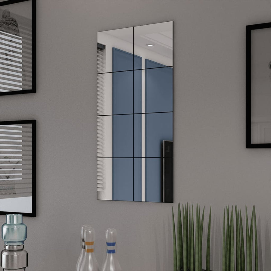 Frameless Mirror Tiles Glass 16 pcs 20,5 cm