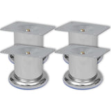 Sofa Legs 8 pcs Round Chrome 60 mm - Front View