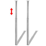 Telescopic Table Legs 4 pcs Chrome 710 mm-1100 mm - Front View