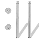 Telescopic Table Legs 4 pcs Chrome 710 mm-1100 mm - Side View