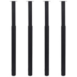 Telescopic Table Legs 4 pcs Black 710 mm-1100 mm