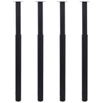 Telescopic Table Legs 4 pcs Black 710 mm-1100 mm